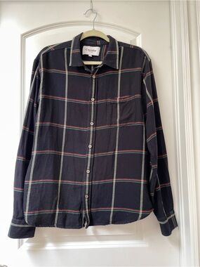 Corridor New York Black Plaid Flannel Shirt Men’s Large | Soft Cotton